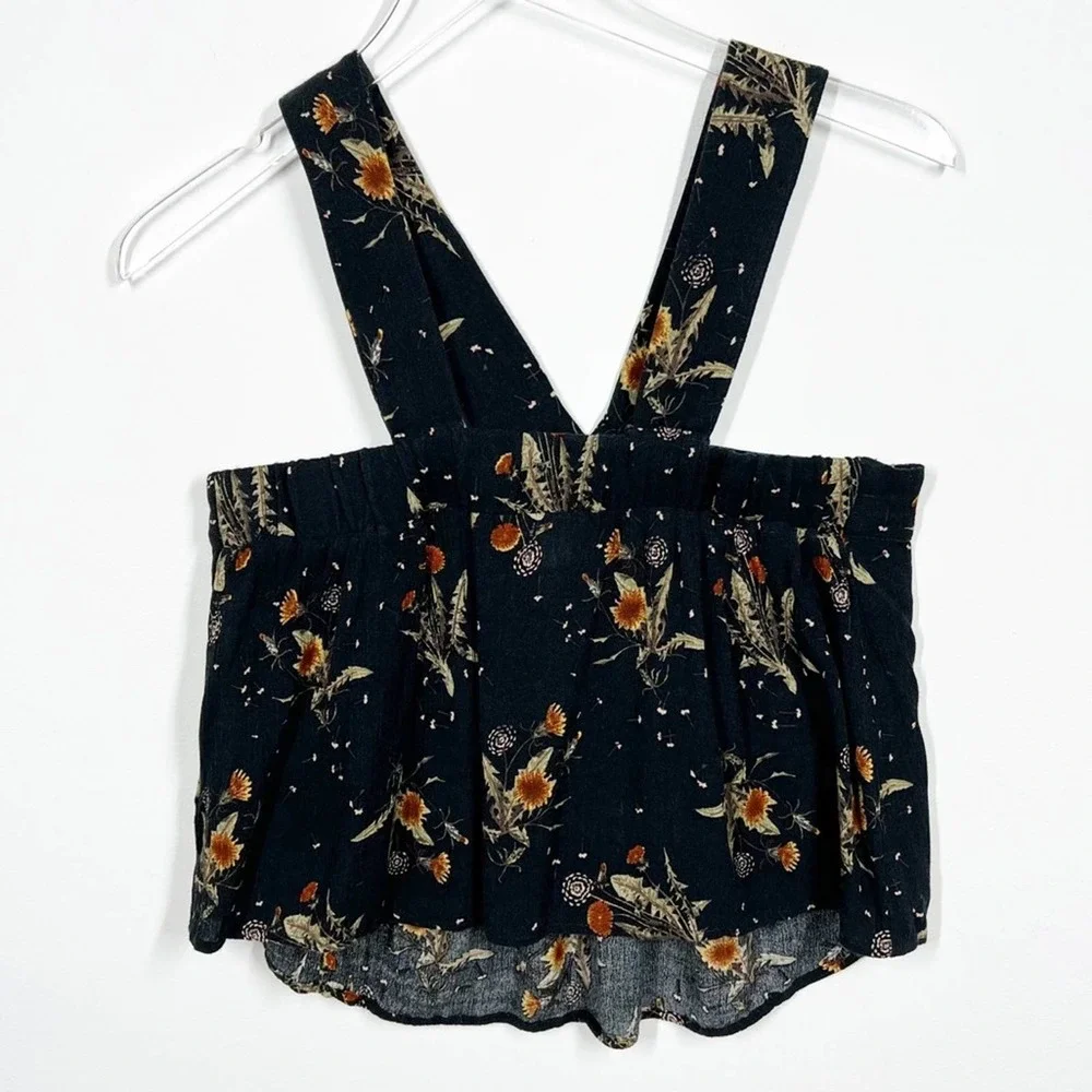 BP Sunflower Floral Cropped Wide Strap Rayon Tank Top Size Medium - Picture 3 of 7